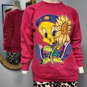 Tweety Bird vintage sweatshirt Looney Tunes 90s Warner Bros M vtg